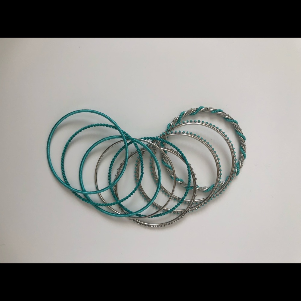 Silver/Turquoise Bracelet Set - Picture 2 of 5
